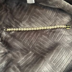 womens micro clustered tennis bracelet gld